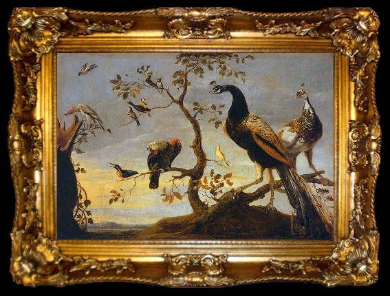 framed  Frans Snyders Group of Birds Perched on Branches, ta009-2